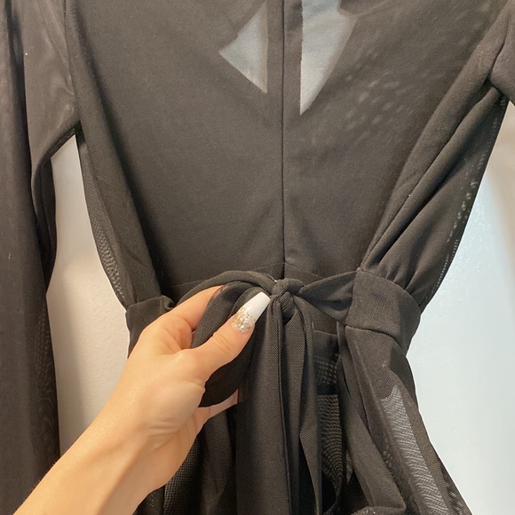 DRESS TOP (BLACK SEMI SHEER) - Picture 9 of 10